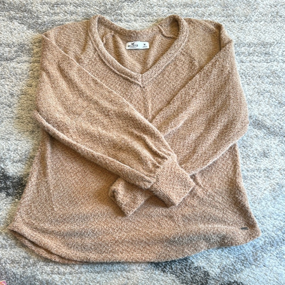 Cozy Tan V-Neck Sweater